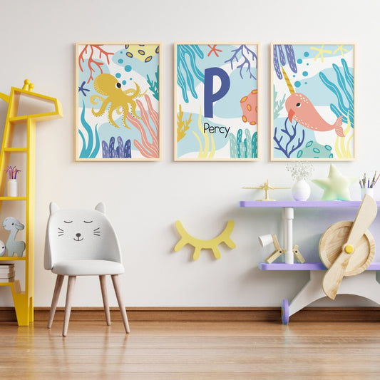 Illustrated Ocean Print Set - Dolly and Fred Designs