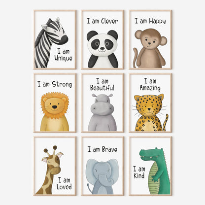 Jungle Affirmation print set of 6 - Dolly and Fred Designs