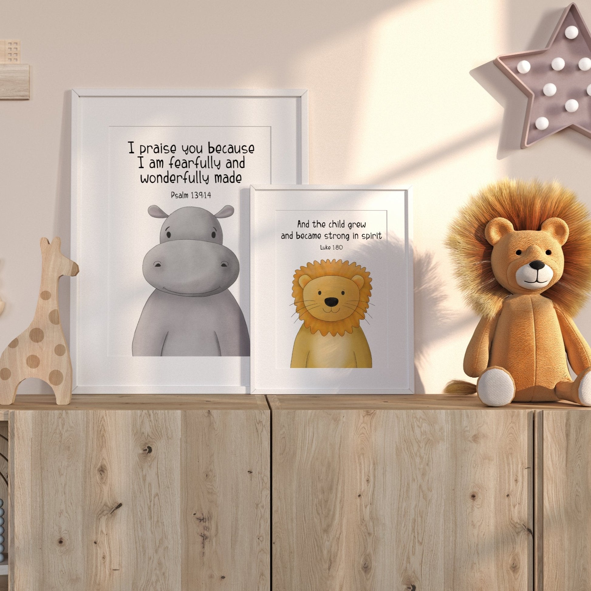 Jungle Bible Verse Prints, Set of 6 - Dolly and Fred Designs