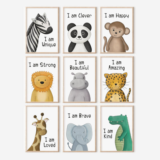 Jungle Motivational print set of 9 - Dolly and Fred Designs