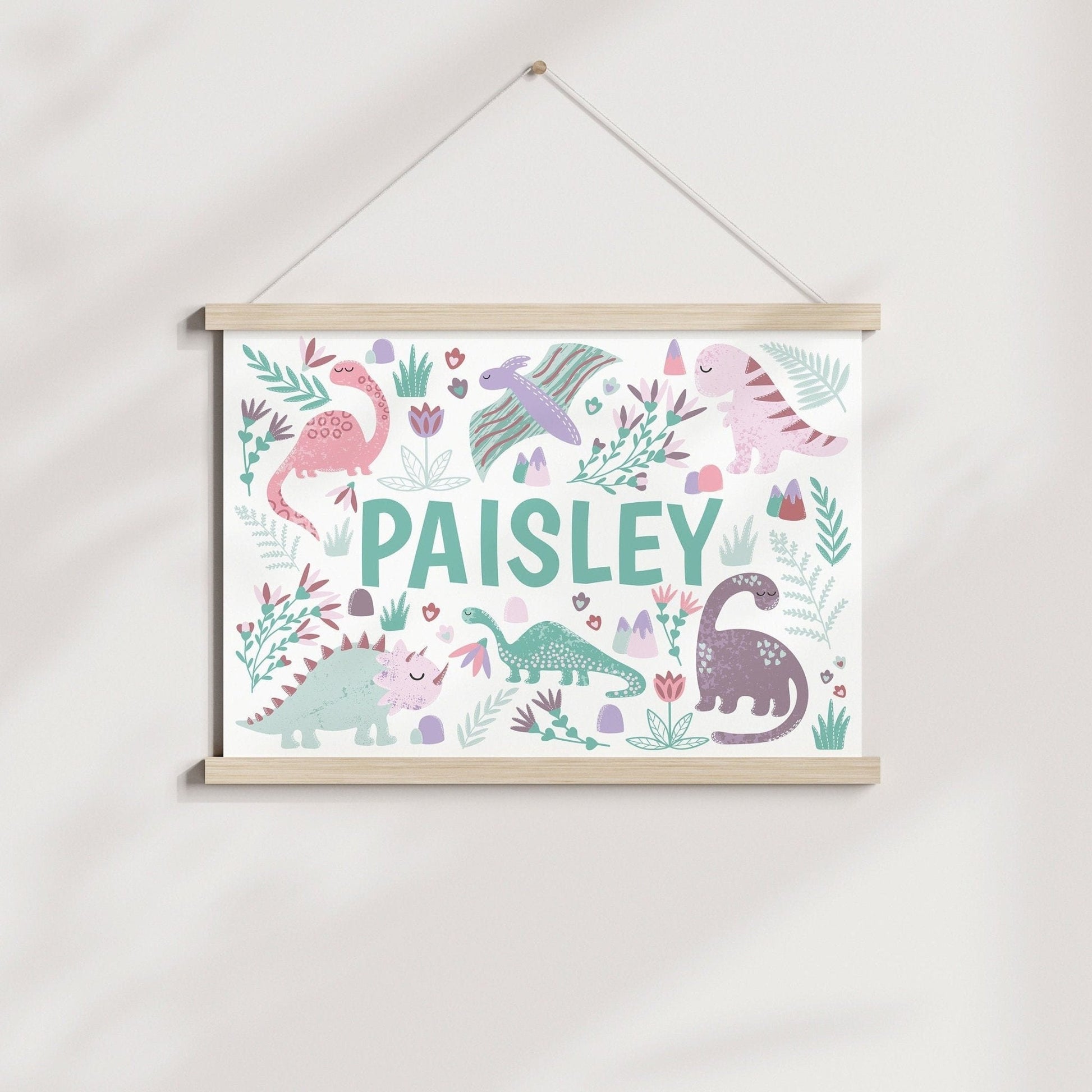 Landscape Dinosaur Name Print - Dolly and Fred Designs