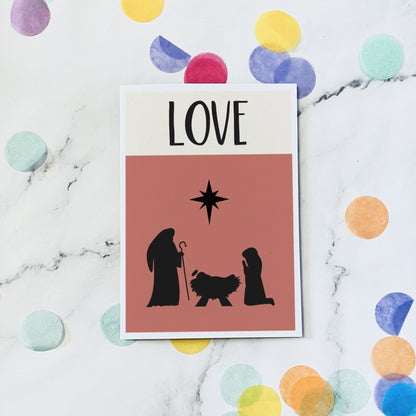 Love Nativity scene christmas card - Dolly and Fred Designs