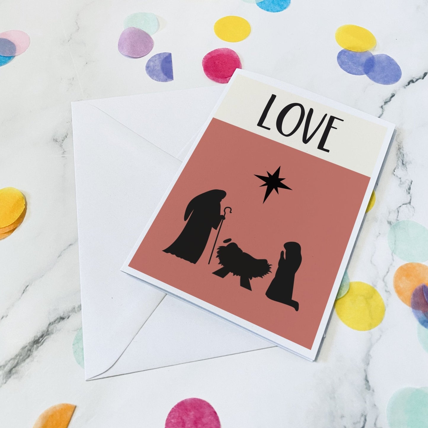 Love Nativity scene christmas card - Dolly and Fred Designs