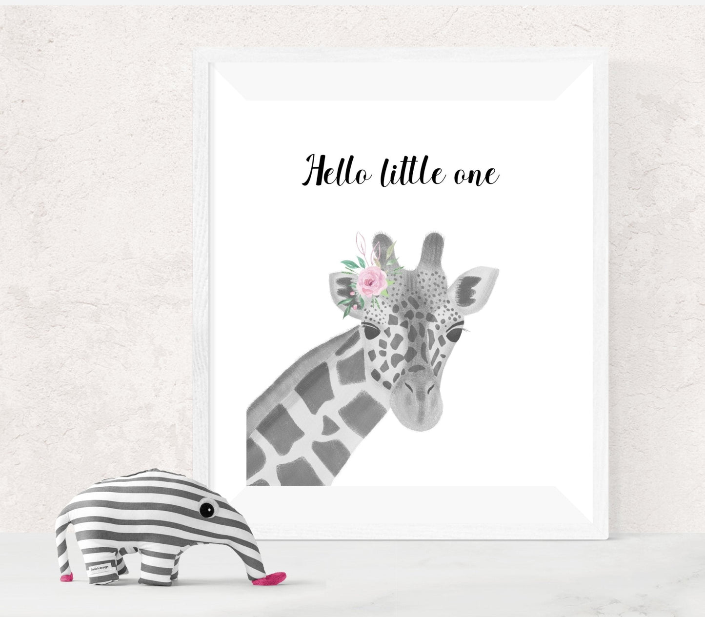 Monochrome Giraffe Nursery Print - Dolly and Fred Designs