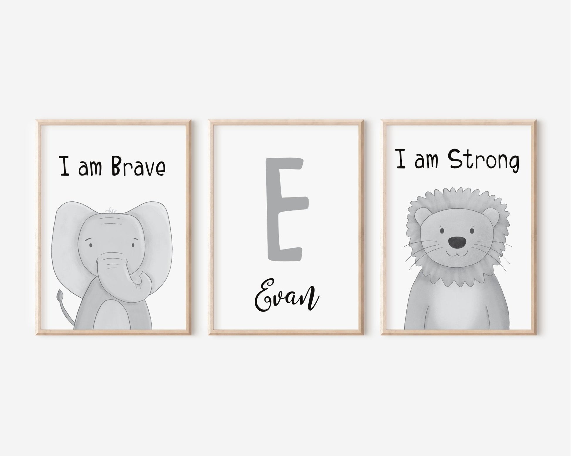 Monochrome Safari Affirmation Print Set of 3 - Dolly and Fred Designs