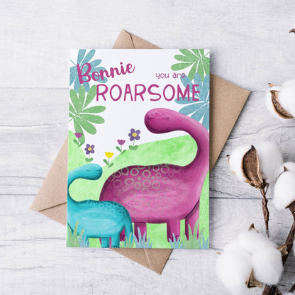 Mummy is roarsome mothers day card - Dolly and Fred Designs