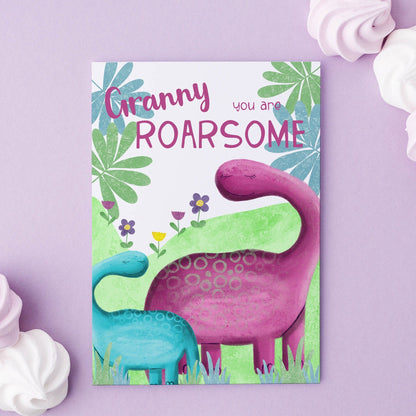 Mummy is roarsome mothers day card - Dolly and Fred Designs