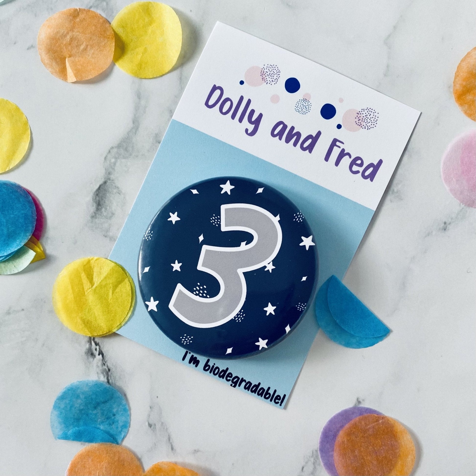 Navy Blue Number Badge - Dolly and Fred Designs