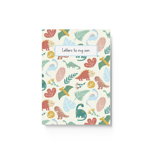 Neutral Dinosaur Pattern Hardback notebook - Dolly and Fred Designs