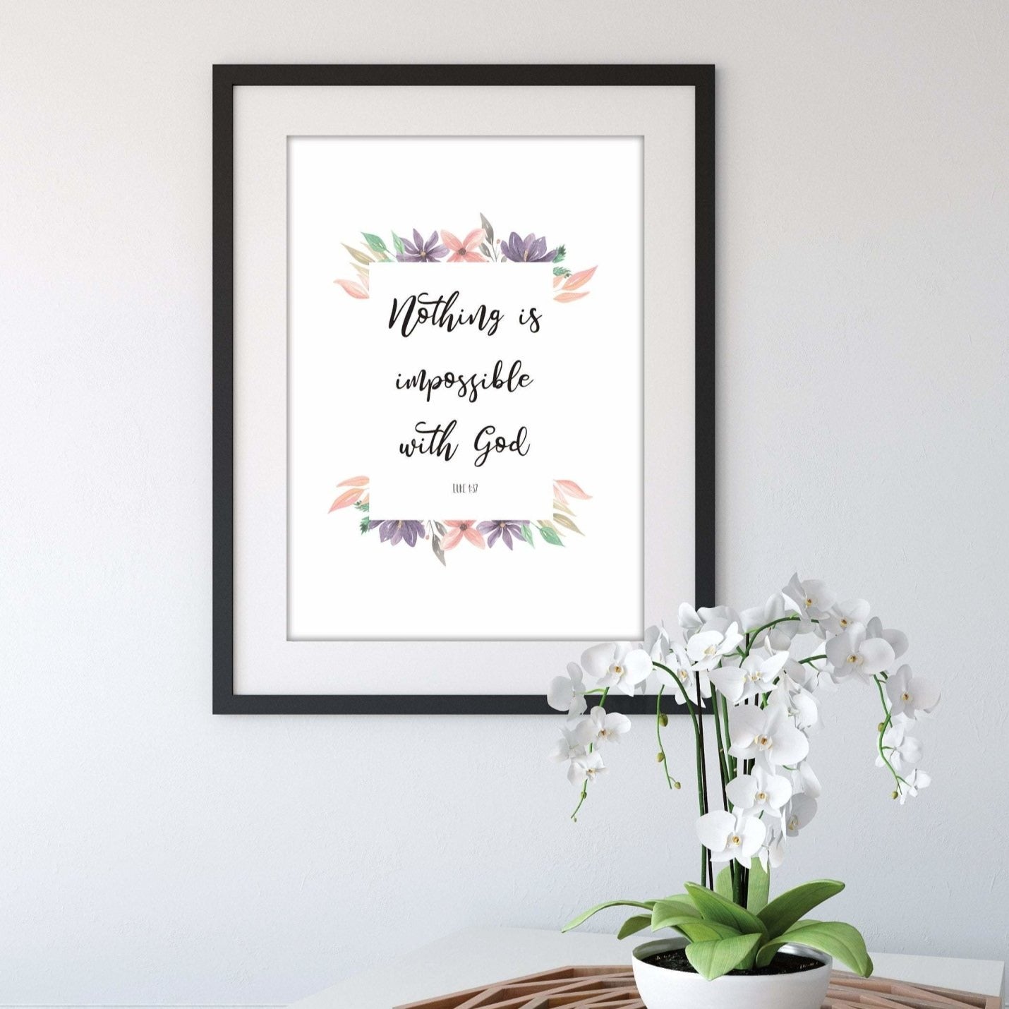 Nothing is impossible bible verse print - Dolly and Fred Designs