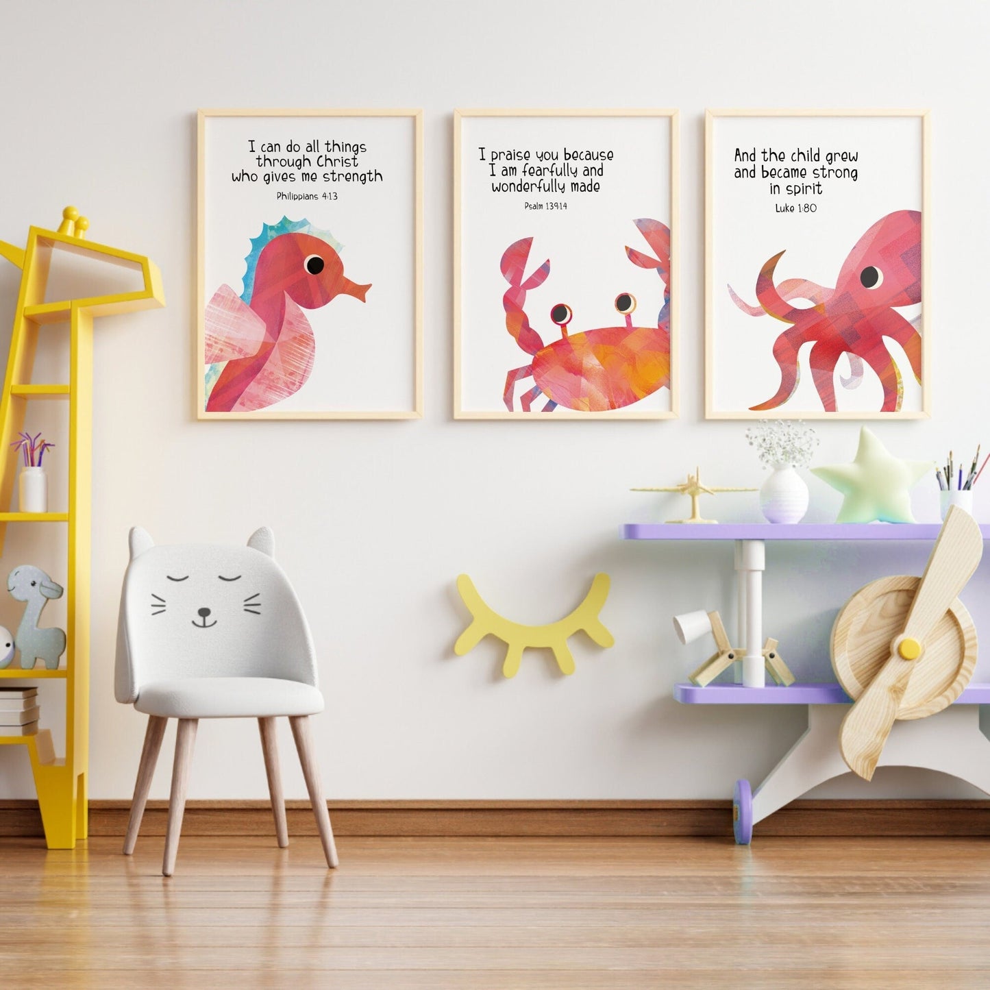 Ocean animal bible verse prints - Dolly and Fred Designs
