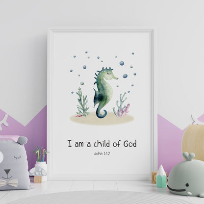 Ocean Bible Verse Nursery Print set - Dolly and Fred Designs