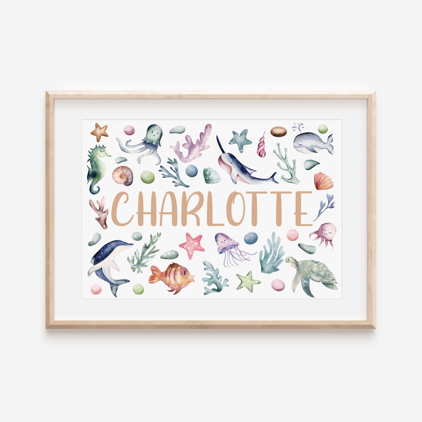 Ocean Nursery Name Print - Dolly and Fred Designs