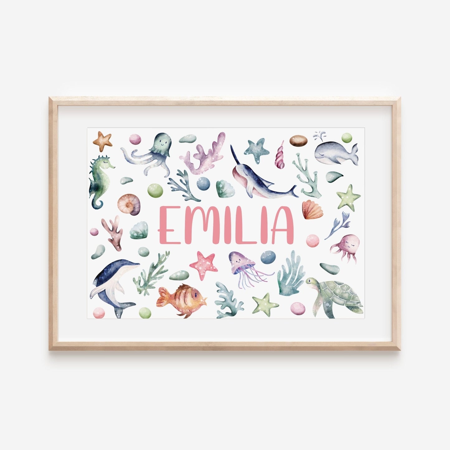 Ocean Nursery Name Print - Dolly and Fred Designs