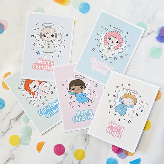 Pack of 10 Angel Christmas Cards - Dolly and Fred Designs