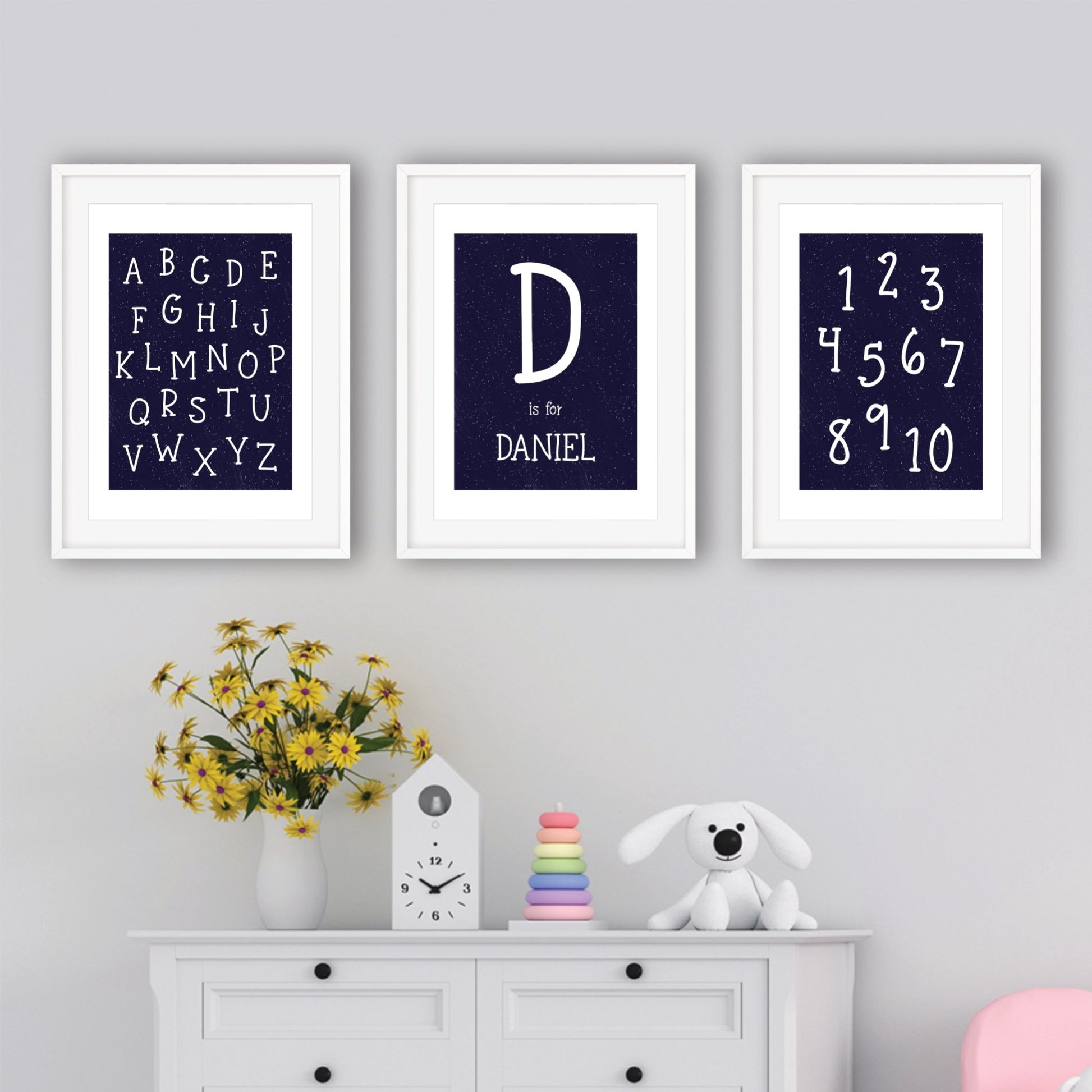 Personalised Alphabet and Numbers Print - Dolly and Fred Designs