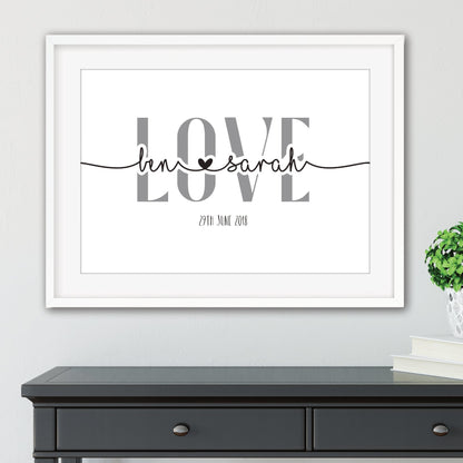 Personalised Couples Print - Dolly and Fred Designs