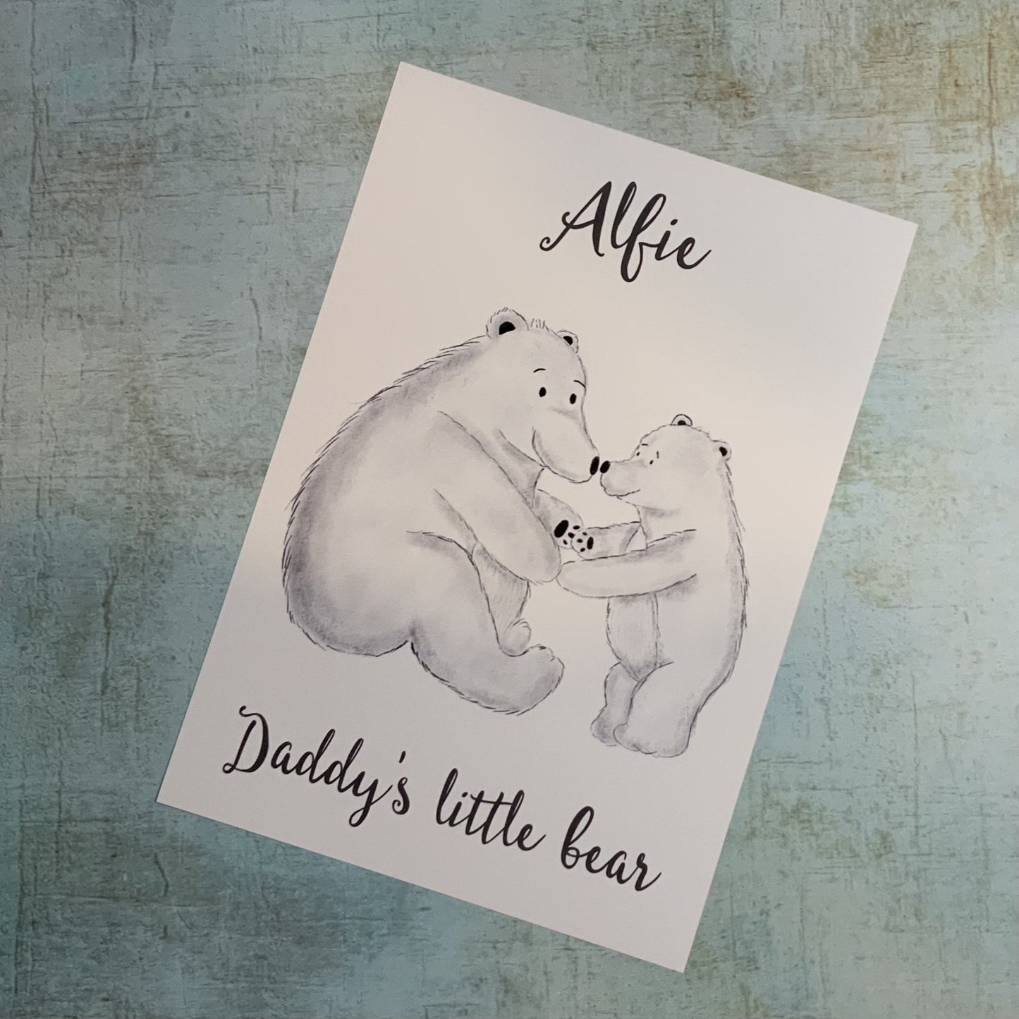 Personalised Daddy and Baby Bear Print - Dolly and Fred Designs