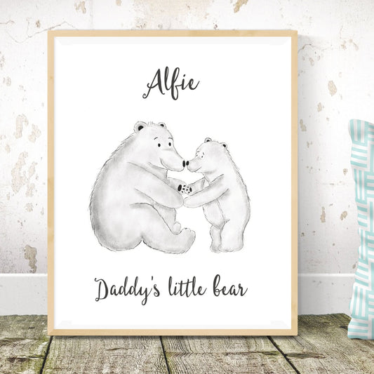 Personalised Daddy and Baby Bear Print - Dolly and Fred Designs