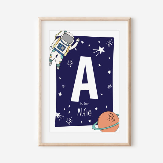 Personalised Monogram Space Print - Dolly and Fred Designs