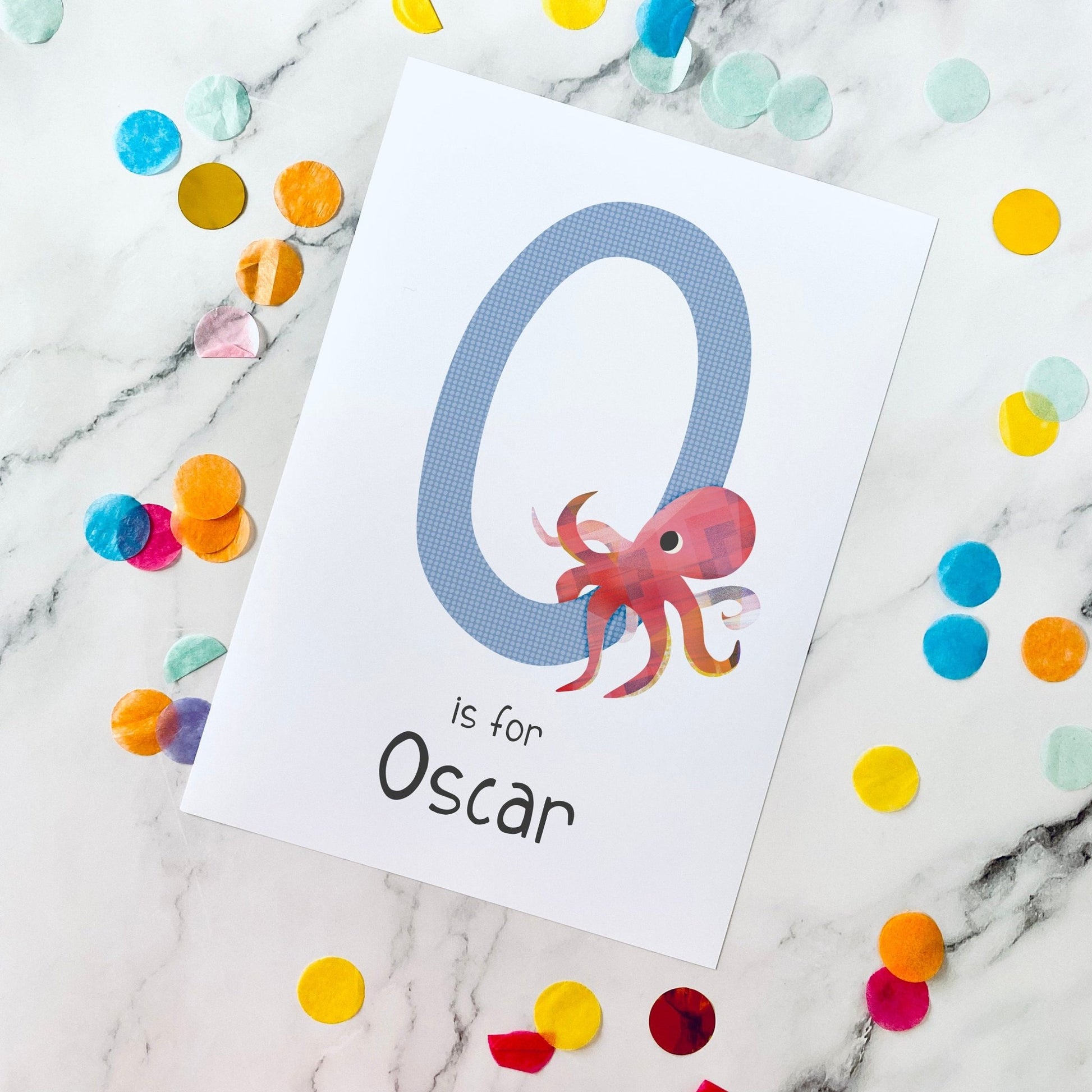 Personalised Octopus Name Print - Dolly and Fred Designs