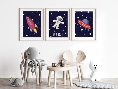 Personalised Outer Space Print Set - Dolly and Fred Designs