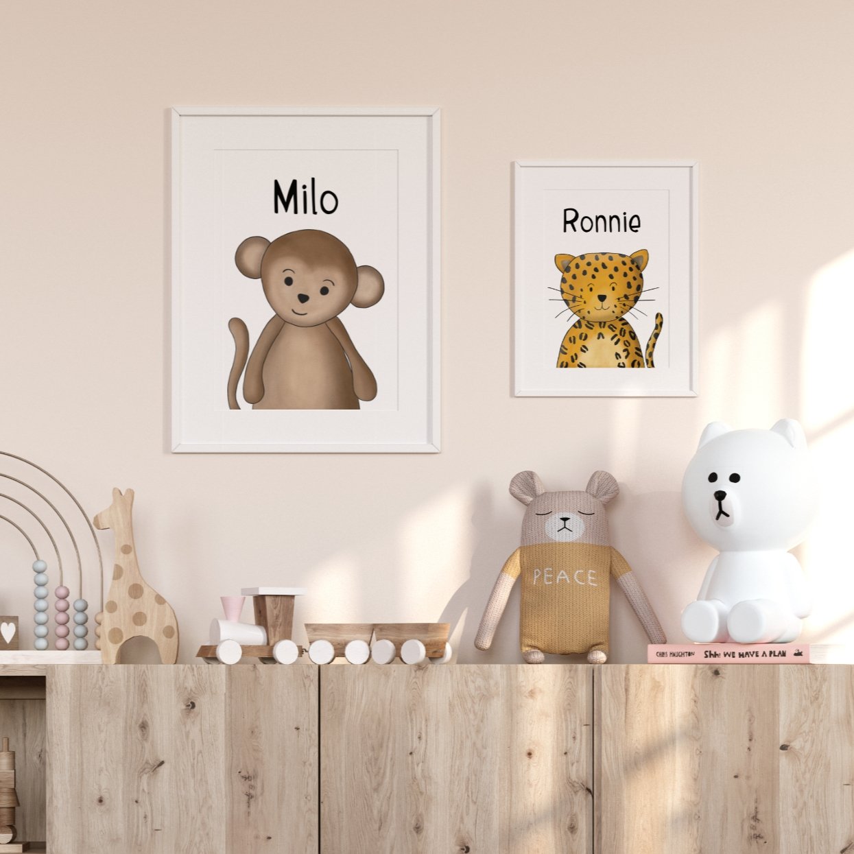 Personalised Safari Affirmation Print Set of 2 - Dolly and Fred Designs