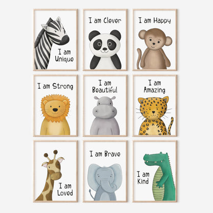 Personalised Safari Affirmation Print Set of 2 - Dolly and Fred Designs