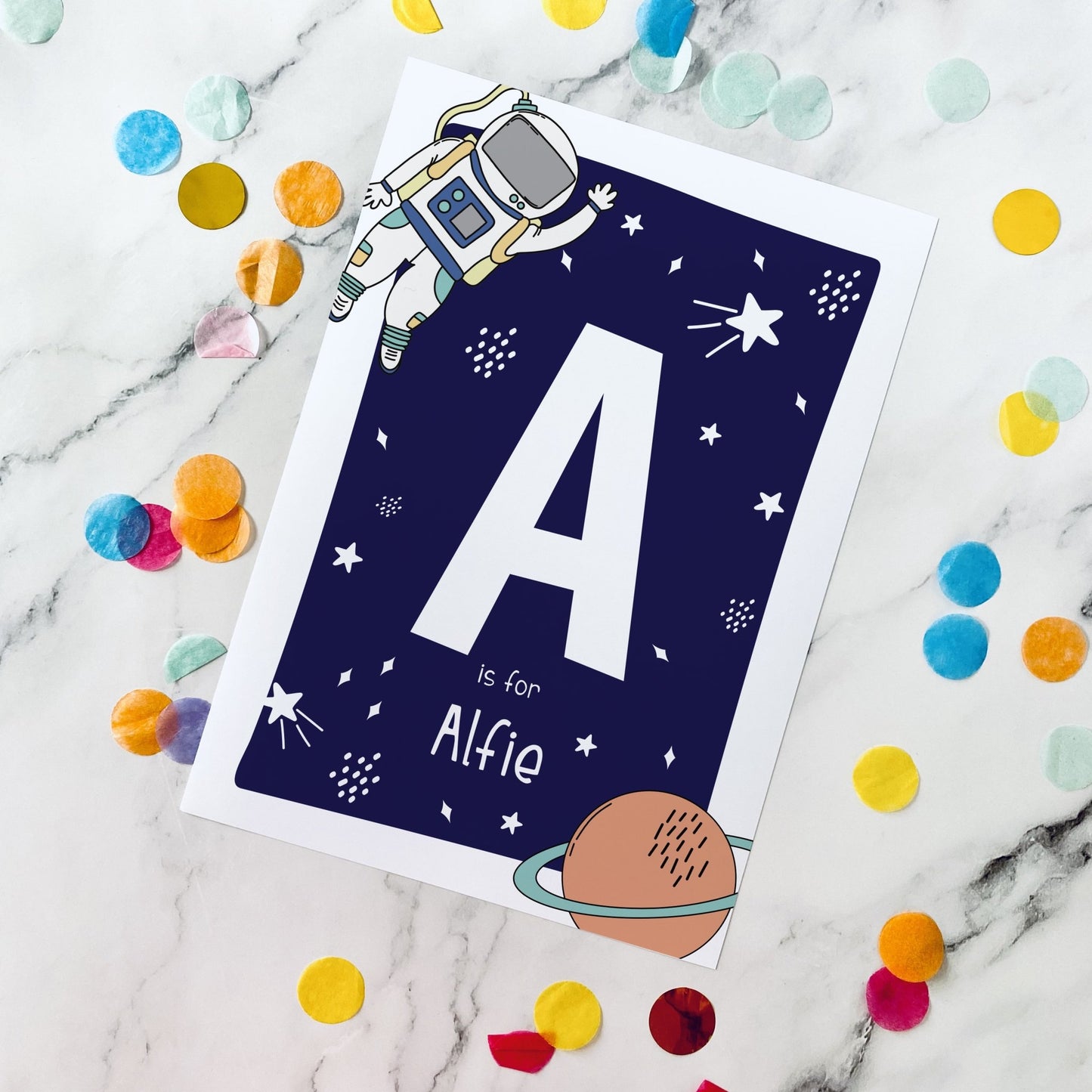 Personalised Space Print Set - Dolly and Fred Designs