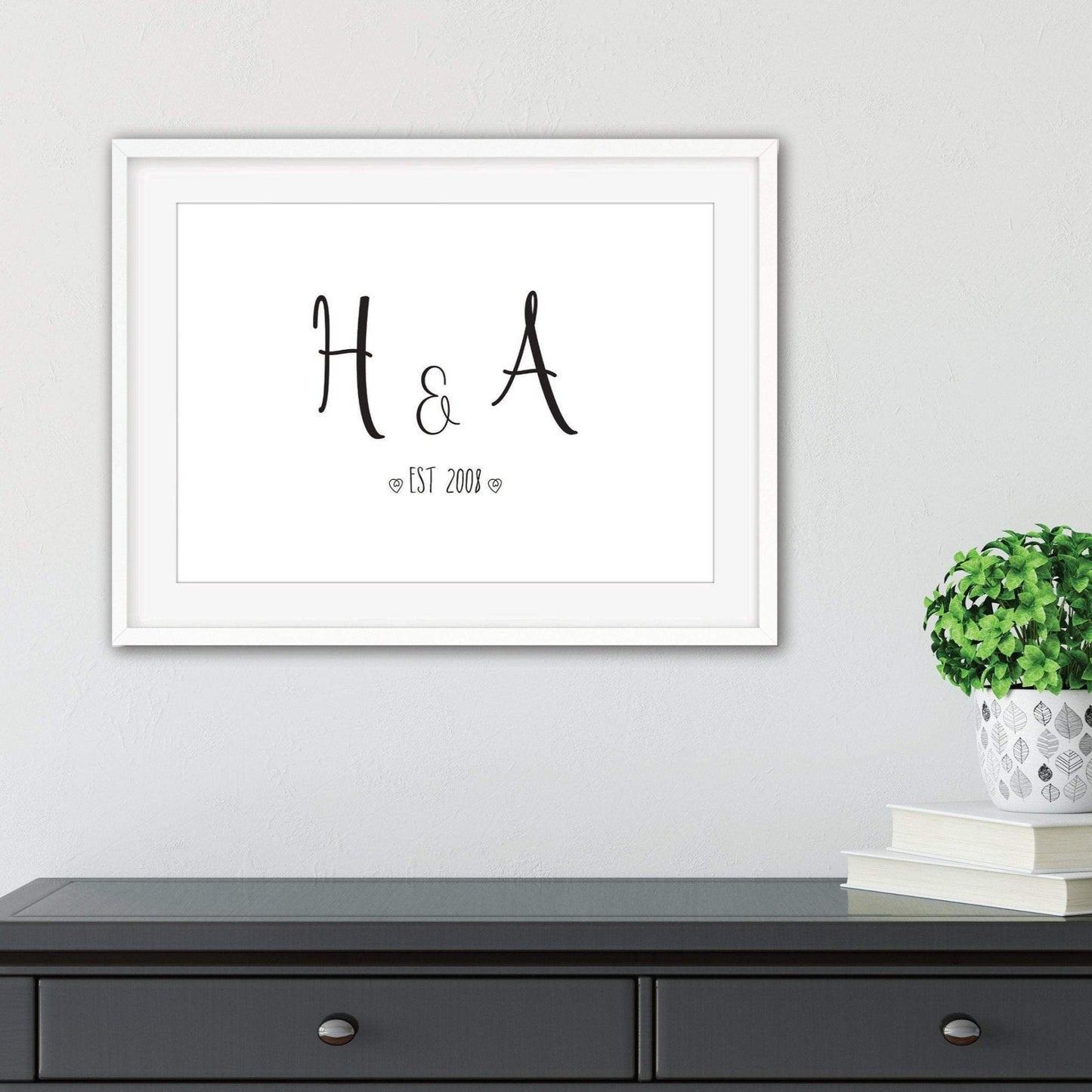 Personalised wedding monogram print - Dolly and Fred Designs