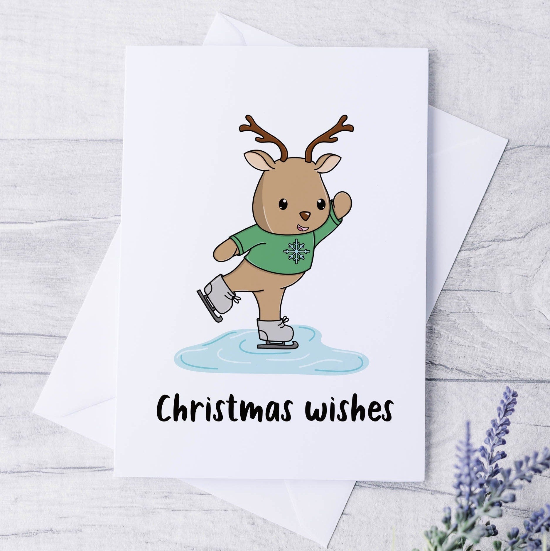 Reindeer Christmas Card Set, Pack of 5 A6 Cards - Dolly and Fred Designs