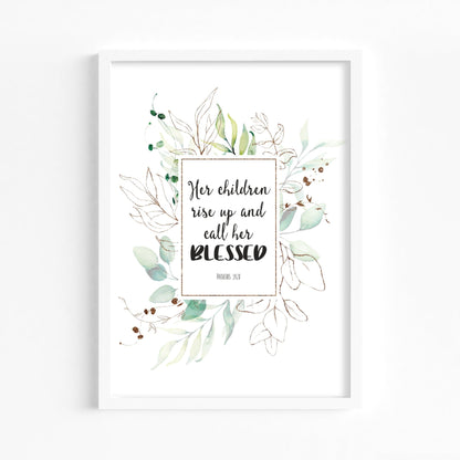 Rise up and call her blessed bible verse print - Dolly and Fred Designs