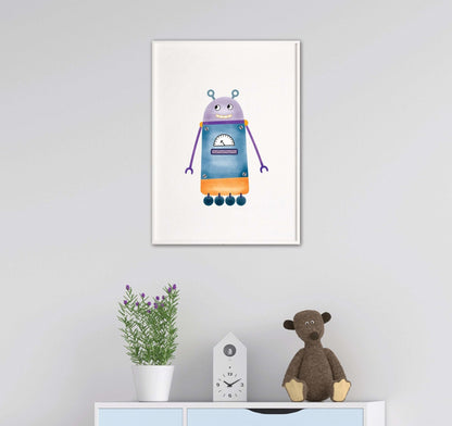 Robot family nursery print - Dolly and Fred Designs