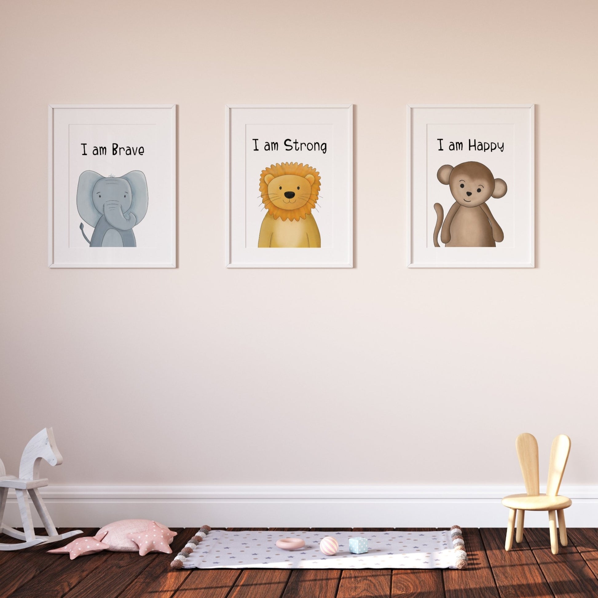 Safari Affirmation print set of 3 - Dolly and Fred Designs