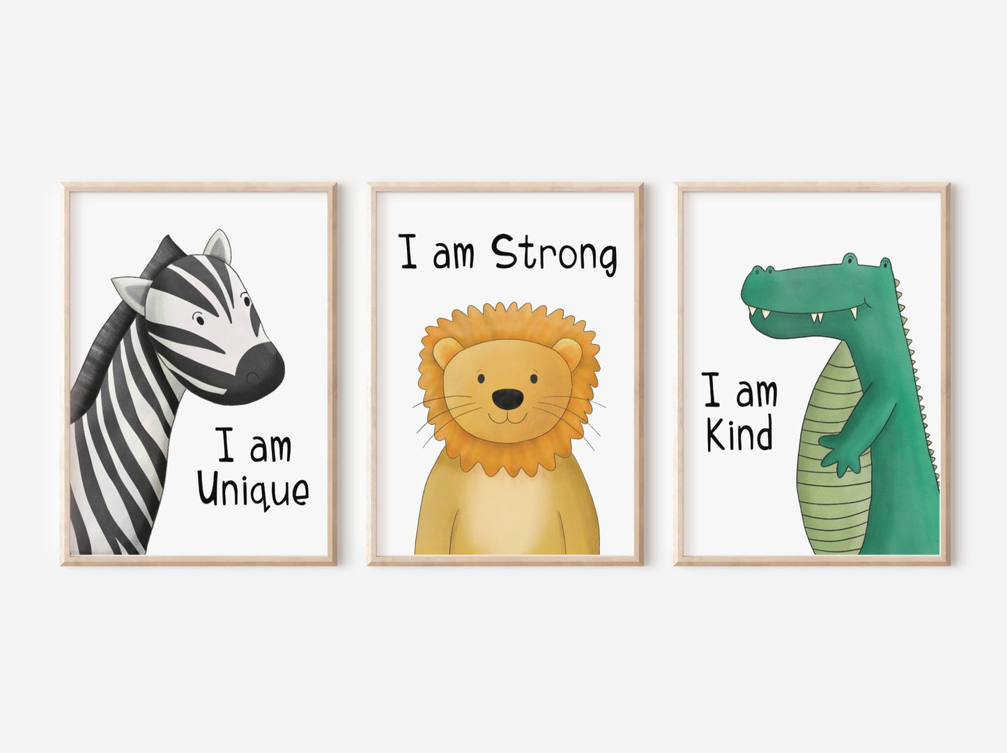 Safari Affirmation print set of 3 - Dolly and Fred Designs