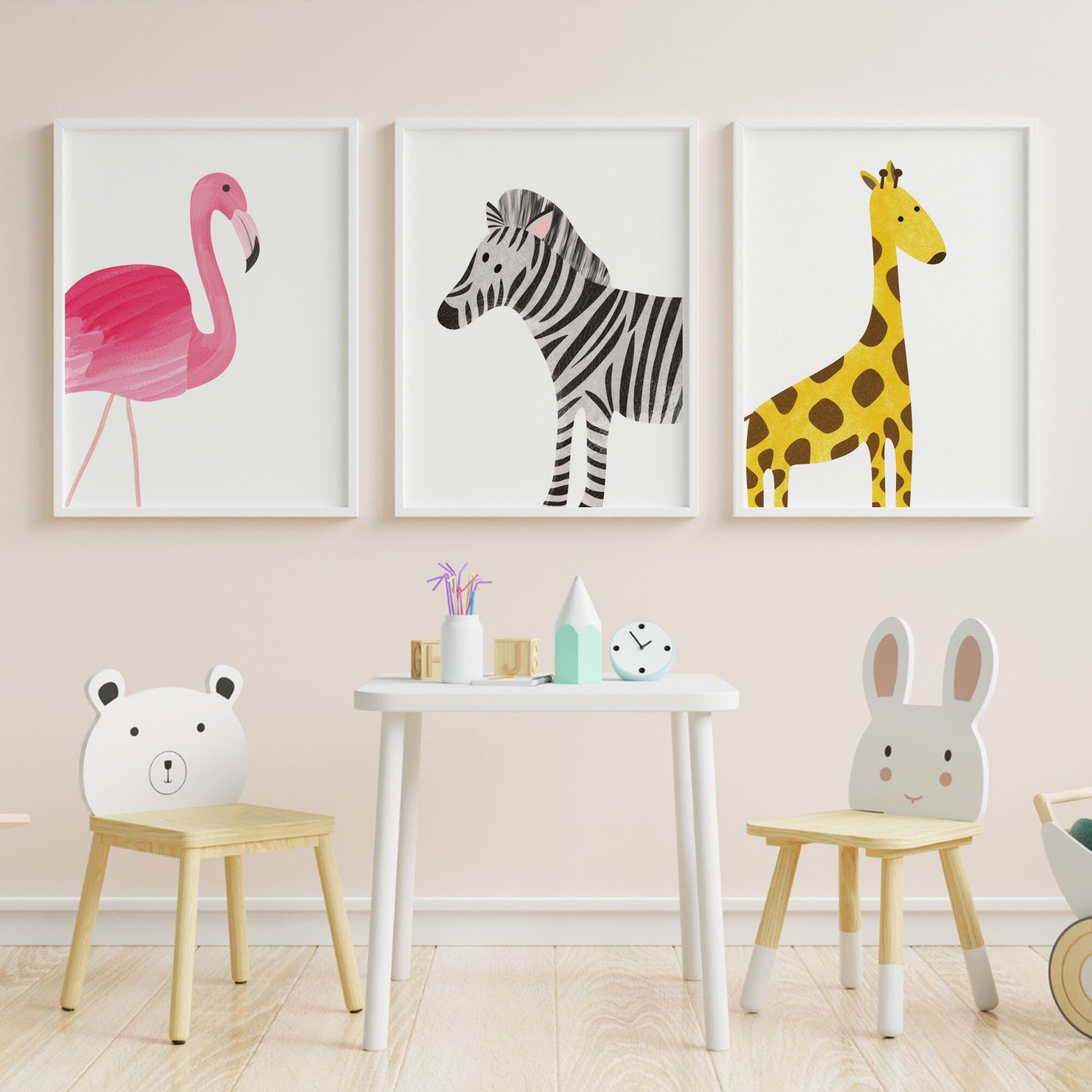 Safari animal nursery prints - Dolly and Fred Designs