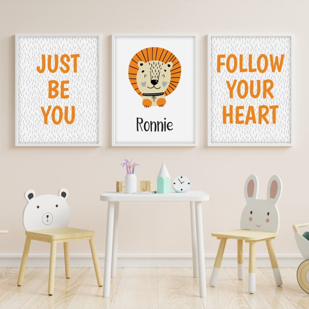 Scandinavian Lion Nursery Print Set - Dolly and Fred Designs