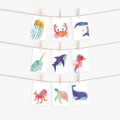Sea Animal Postcard Set - Dolly and Fred Designs