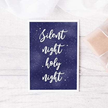 Silent night christmas card - Dolly and Fred Designs