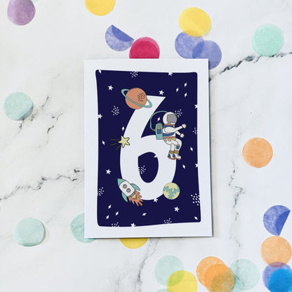 Space Age Birthday Card - Dolly and Fred Designs