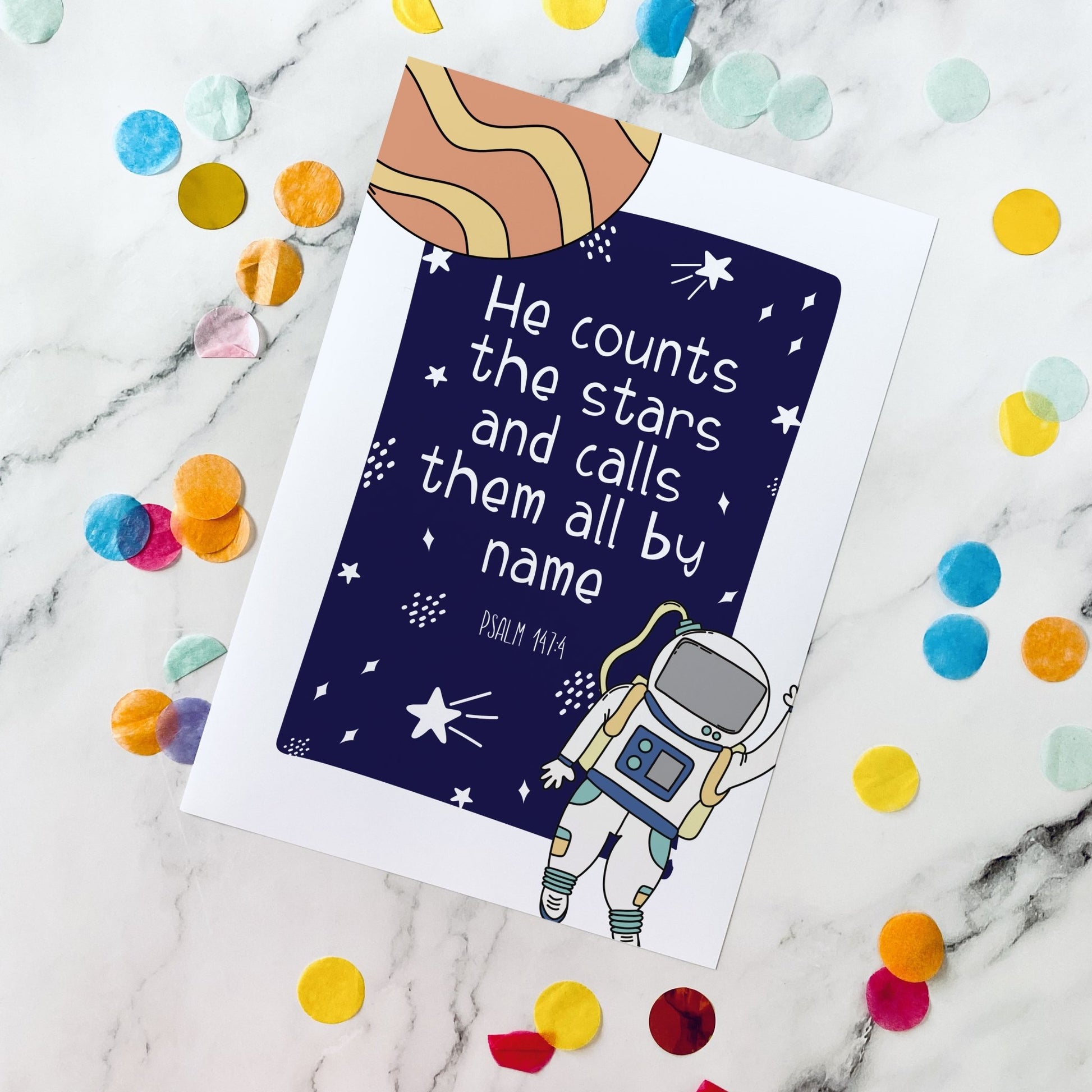 Space Bible Verse Prints, Set of 3 - Dolly and Fred Designs