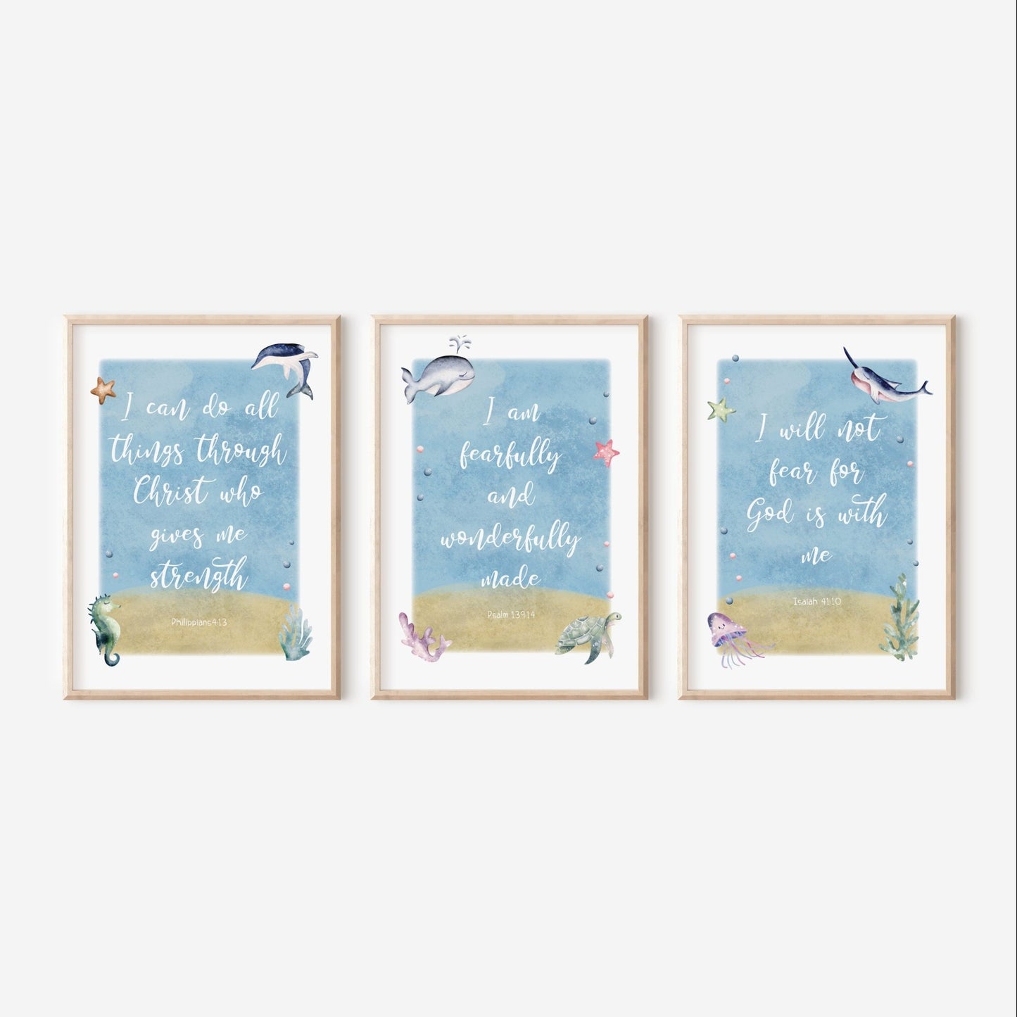 Under the Sea Bible Verse Print set - Dolly and Fred Designs