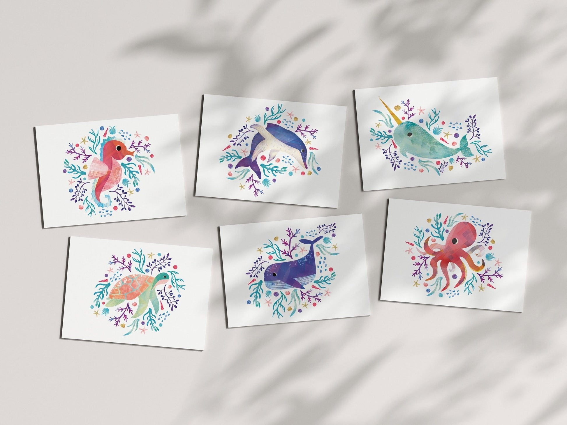 Under the sea postcards - Dolly and Fred Designs
