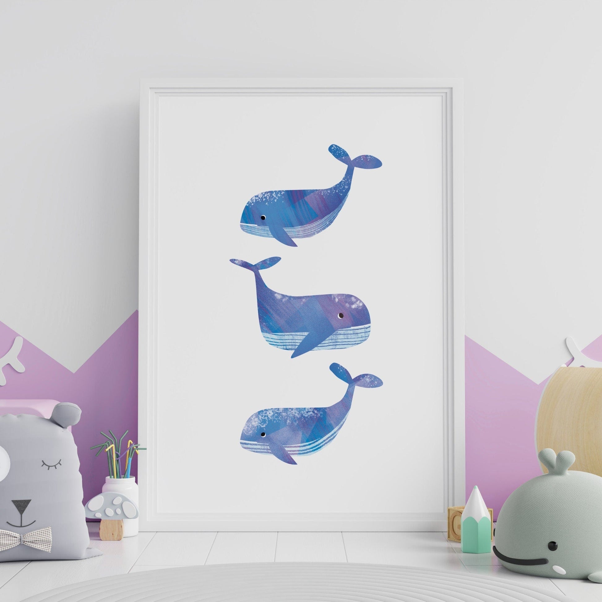 Whale Nursery Bible Verse Print - Dolly and Fred Designs